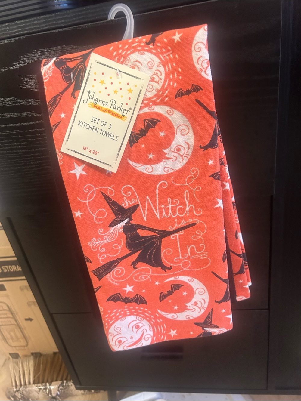 Johanna Parker Orange Halloween Witch Kitchen Towels - Set of 3
